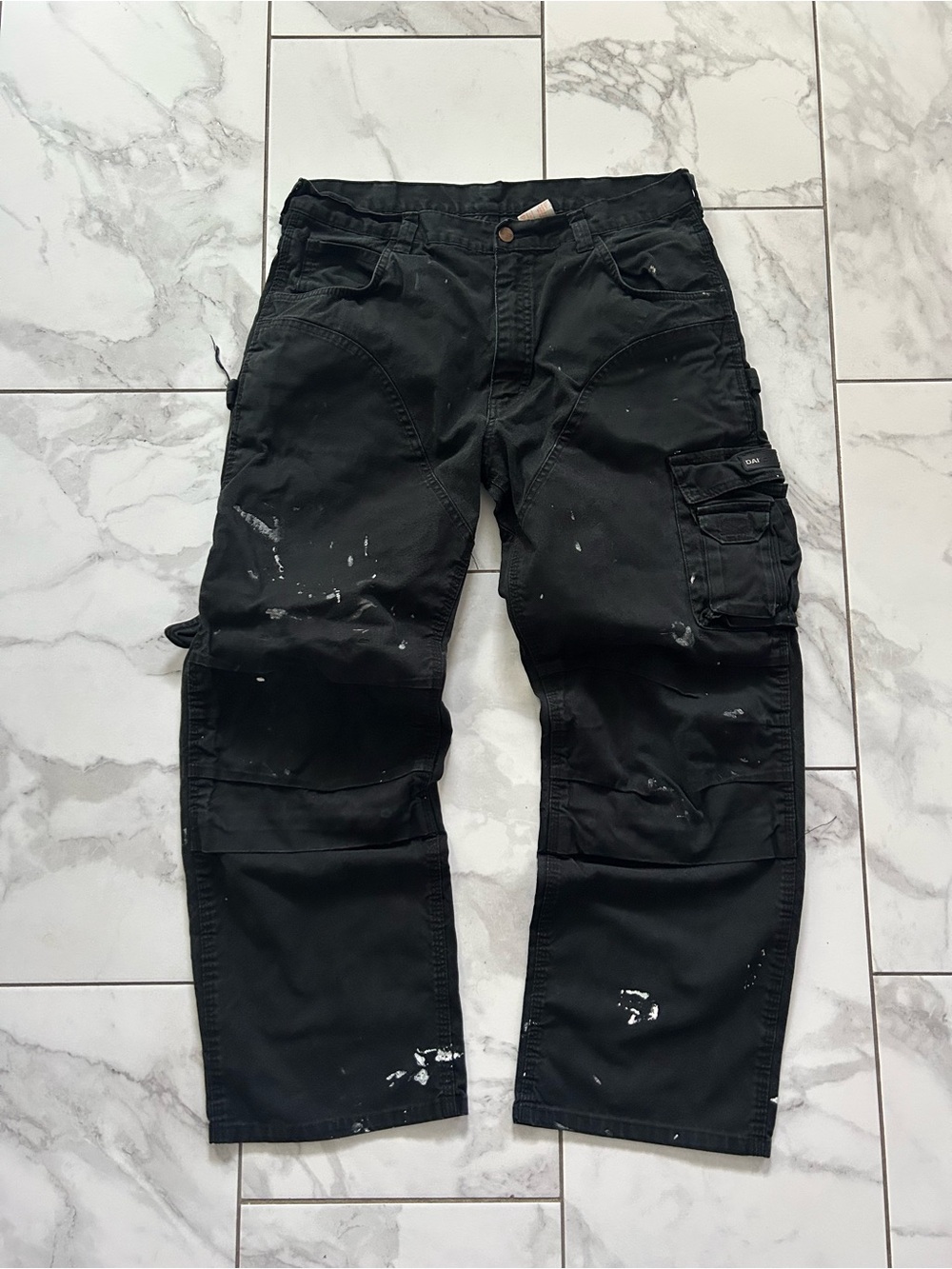 Dakota Black Cargo Workwear Carpenter Pants